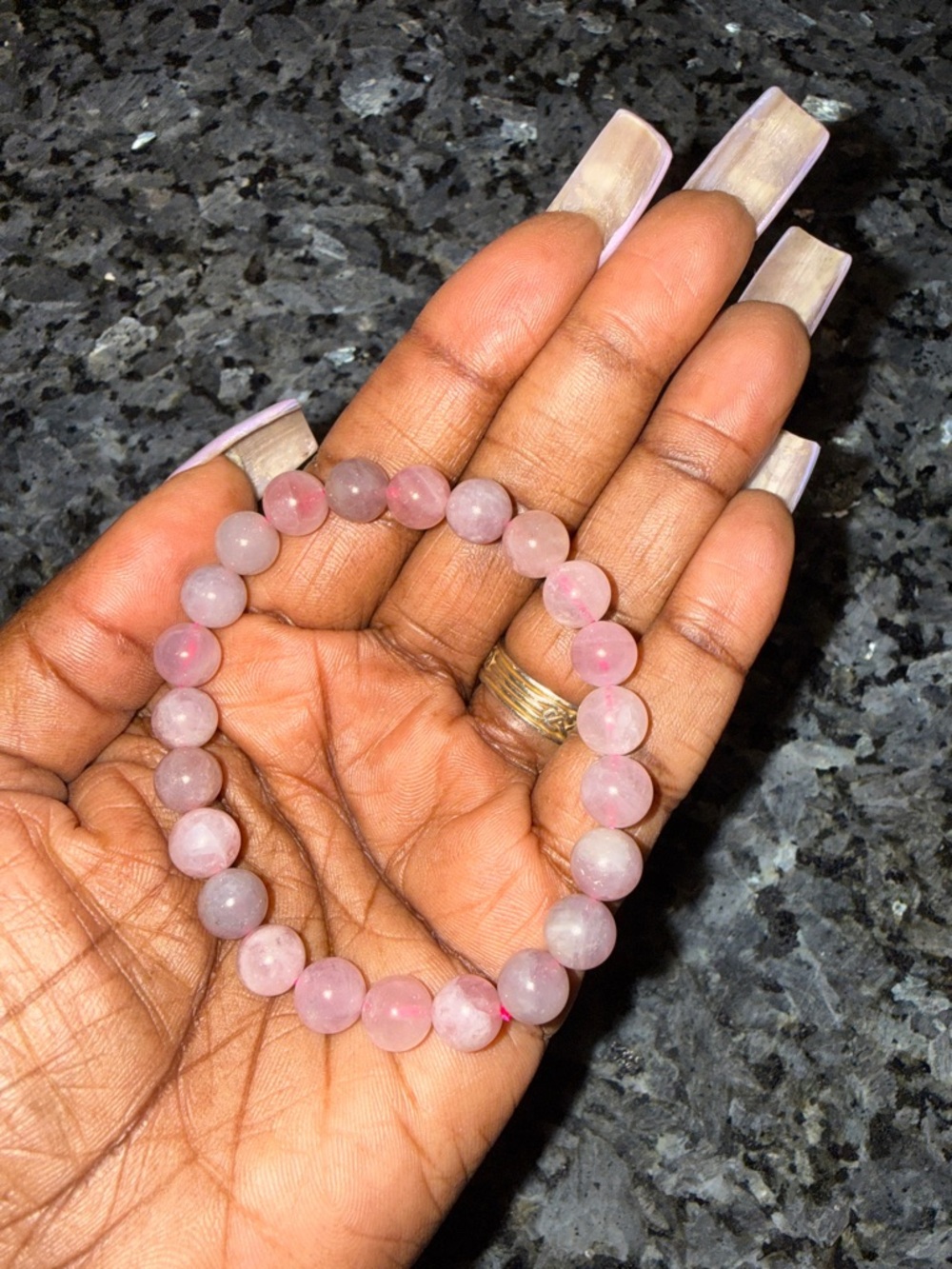 Pink and Purple Amethyst Beaded Stretch Bracelet PRICE FOR ONE